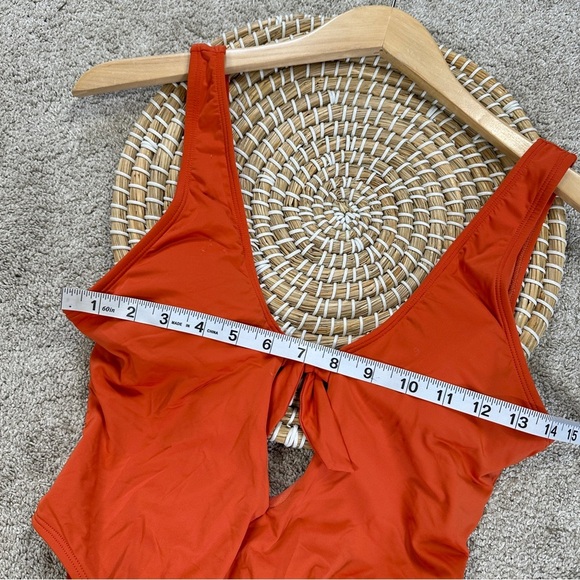 The Bikini Lab Women’s Tie Front One-Piece Swimsuit Beach in Orange Size S - Picture 14 of 16